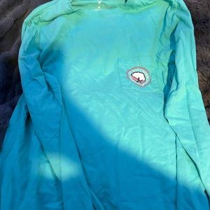 🩵Teal southern shirt long sleeve